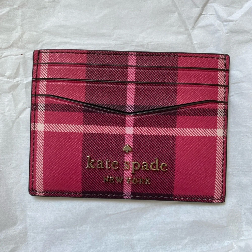 Kate spade Staci Plaid Small Slim Card Holder ❤️